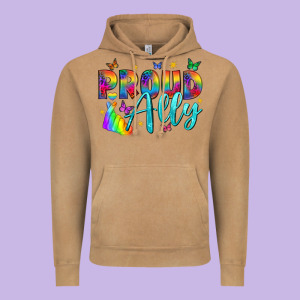 Proud Ally Vintage Hoodie Designed By Nancycooperartshop