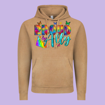Proud Ally Vintage Hoodie Designed By Nancycooperartshop