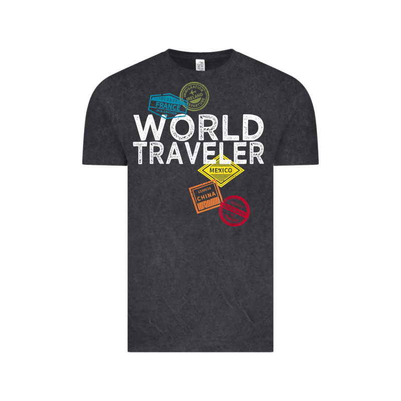 World Traveler Passport Stamp Gift Shirt For Men And Women T Shirt Vintage Tee by trangStudio | Teevron