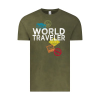Vintage Olive world traveler passport stamp gift shirt for men and women t shirt Vintage Tee - trangStudio