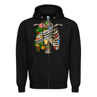 Black sorta merry sorta scary chest Zipper Hoodie - FaDigitalArtStudio