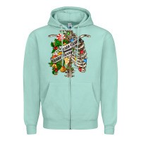 Seafoam sorta merry sorta scary chest Zipper Hoodie - FaDigitalArtStudio