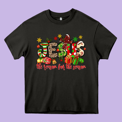 Jesus The Reason For The Season Heavy Core Tee Designed By Maliassmallbusiness