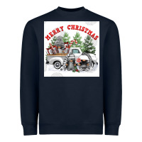 Navy merry chrıstmas Heavyweight Sweatshirt - FaDigitalArtStudio