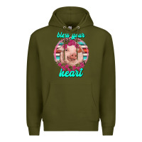 Army Green bless your heart pig Premium Hoodie - RanaPortraitStore