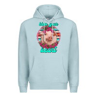 Blue Mist bless your heart pig Premium Hoodie - RanaPortraitStore