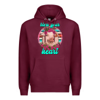 Burgundy bless your heart pig Premium Hoodie - RanaPortraitStore