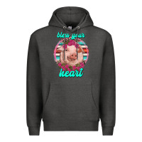 Charcoal Heather bless your heart pig Premium Hoodie - RanaPortraitStore