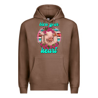 Chestnut bless your heart pig Premium Hoodie - RanaPortraitStore