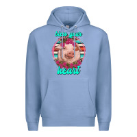 Colony Blue bless your heart pig Premium Hoodie - RanaPortraitStore