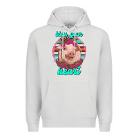 Dove Grey bless your heart pig Premium Hoodie - RanaPortraitStore