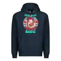 Navy bless your heart pig Premium Hoodie - RanaPortraitStore