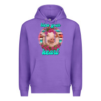 Purple bless your heart pig Premium Hoodie - RanaPortraitStore