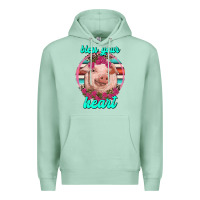 Seafoam bless your heart pig Premium Hoodie - RanaPortraitStore