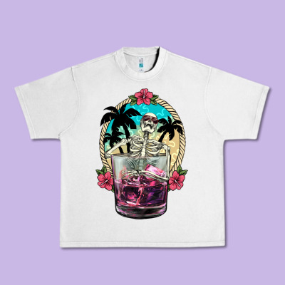 Summer Skeleton Cocktail Urban Heavy Tee Designed By Nancycooperartshop