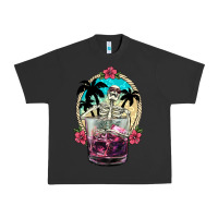 Pigment Black summer skeleton cocktail Urban Heavy Tee - NancyCooperArtShop