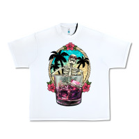 White summer skeleton cocktail Urban Heavy Tee - NancyCooperArtShop