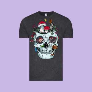 Halloween Skull Collector Mushrooms Flowers And Butterflies Sweatshirt Vintage Tee Designed By Trangstudio