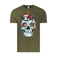 Vintage Olive halloween skull collector mushrooms flowers and butterflies sweatshirt Vintage Tee - trangStudio