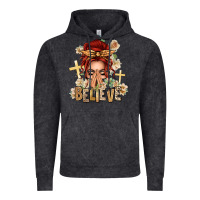 Vintage Black Red Hair Believe Praying Caucasian Messy Bun Vintage Hoodie - texasbilliewilder