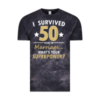 Cloud Black 50 years of marriage superpower 50th wedding anniversary Vintage Tee - trangStudio