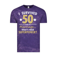 Cloud Purple 50 years of marriage superpower 50th wedding anniversary Vintage Tee - trangStudio