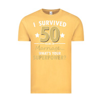 Vintage Mustard 50 years of marriage superpower 50th wedding anniversary Vintage Tee - trangStudio