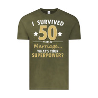 Vintage Olive 50 years of marriage superpower 50th wedding anniversary Vintage Tee - trangStudio