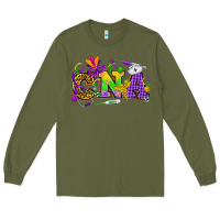 Army Green Mardi Gras CNA Nurse Long Sleeve Tee - HowdyJamesFarm