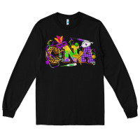 Black Mardi Gras CNA Nurse Long Sleeve Tee - HowdyJamesFarm