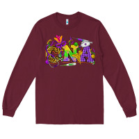 Burgundy Mardi Gras CNA Nurse Long Sleeve Tee - HowdyJamesFarm