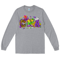 Heather Grey Mardi Gras CNA Nurse Long Sleeve Tee - HowdyJamesFarm