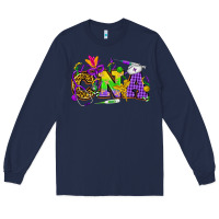 Navy Mardi Gras CNA Nurse Long Sleeve Tee - HowdyJamesFarm