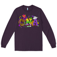 Plum Mardi Gras CNA Nurse Long Sleeve Tee - HowdyJamesFarm
