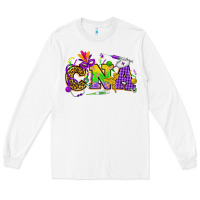 White Mardi Gras CNA Nurse Long Sleeve Tee - HowdyJamesFarm
