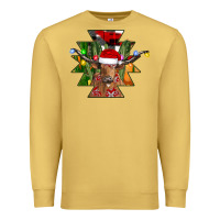 Antique Gold longhorn Aztec Christmas Premium Sweatshirt - CowhideDigitalArt