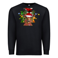 Black longhorn Aztec Christmas Premium Sweatshirt - CowhideDigitalArt