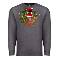 Charcoal Heather longhorn Aztec Christmas Premium Sweatshirt - CowhideDigitalArt