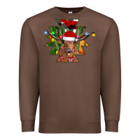 Chestnut longhorn Aztec Christmas Premium Sweatshirt - CowhideDigitalArt