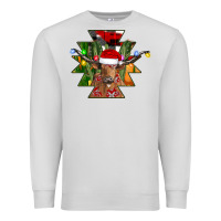 Dove Grey longhorn Aztec Christmas Premium Sweatshirt - CowhideDigitalArt