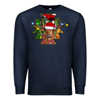 Navy longhorn Aztec Christmas Premium Sweatshirt - CowhideDigitalArt