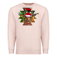 Pale Pink longhorn Aztec Christmas Premium Sweatshirt - CowhideDigitalArt