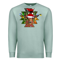 Seafoam longhorn Aztec Christmas Premium Sweatshirt - CowhideDigitalArt