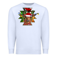 White longhorn Aztec Christmas Premium Sweatshirt - CowhideDigitalArt