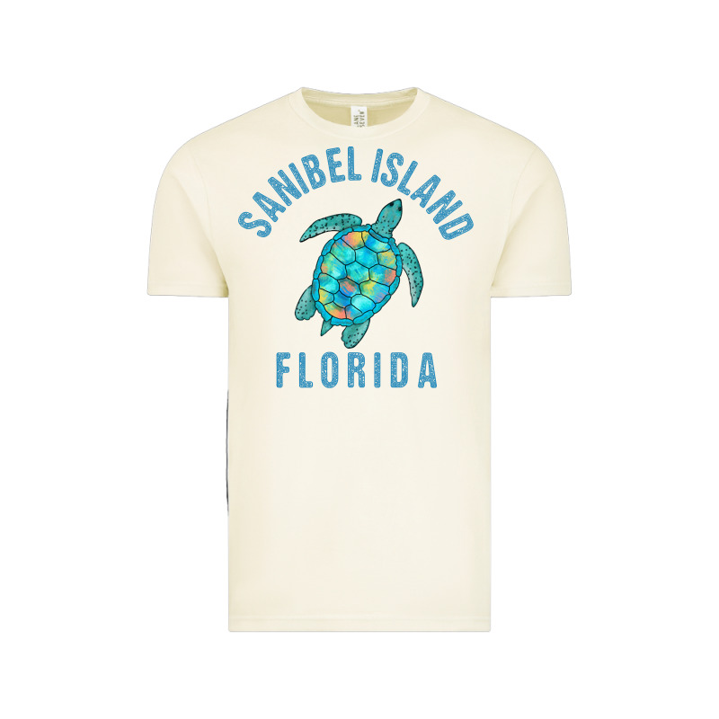 Sanibel Island Beach Design  Sea Turtle Illustration Gift Pullover Hoo Vintage Tee by trangStudio | Teevron