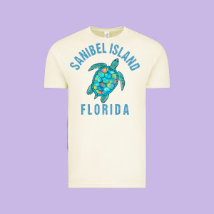 Sanibel Island Beach Design  Sea Turtle Illustration Gift Pullover Hoo Vintage Tee Designed By Trangstudio