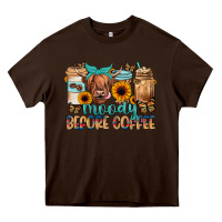 Chocolate Brown moody before coffee Heavy Core Tee - JahusDesignShop