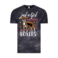 Cloud Black Kids Boxer Dog Just A Girl Who Loves Boxers Gift Vintage Tee - trangStudio