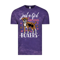 Cloud Purple Kids Boxer Dog Just A Girl Who Loves Boxers Gift Vintage Tee - trangStudio