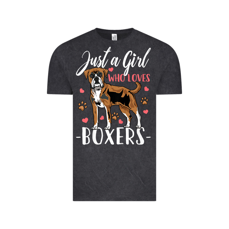 Kids Boxer Dog Just A Girl Who Loves Boxers Gift Vintage Tee by trangStudio | Teevron